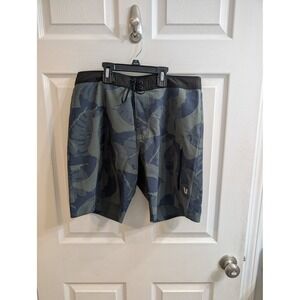 Vuori Mens Board Shorts Leaf Print Zip Pocket Swim Trunks - Size 32